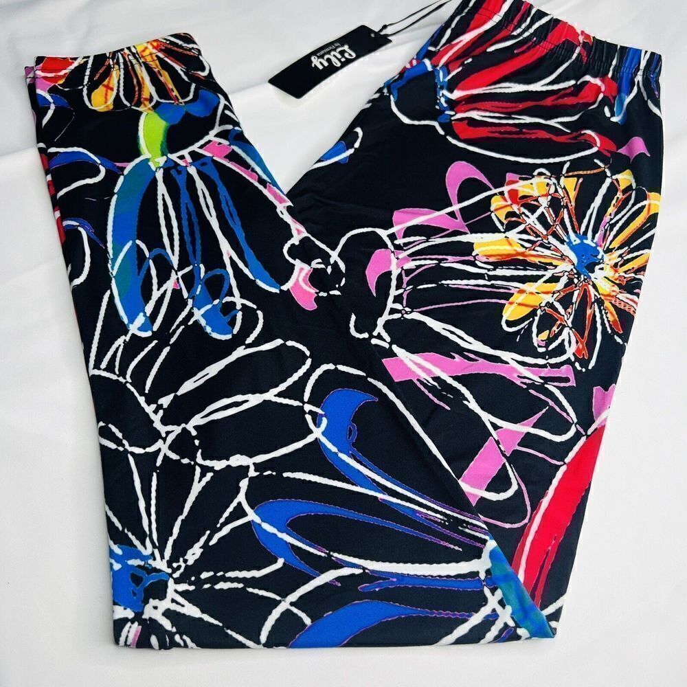 Lily by Firmiana Leggings Women's L/XL Pull-On Stretch Floral Flower NWT 0761